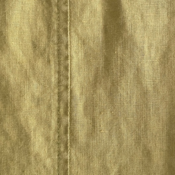 Eileen Fisher Organic Irish Linen Bright Yellow Green Button Down Shirt, XS - Picture 7 of 12